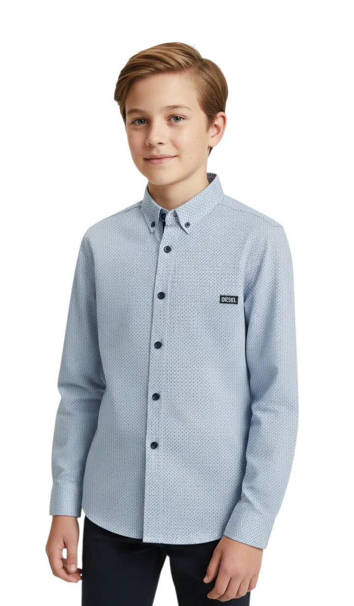 Gannon Boys Shirt Blue Print