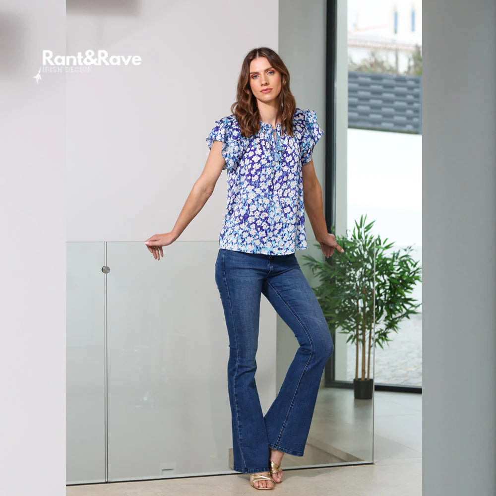 Fiona Flare Jean Retro Blue