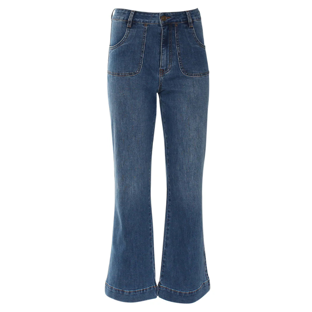 Janette Wide Leg Jean Mid Wash