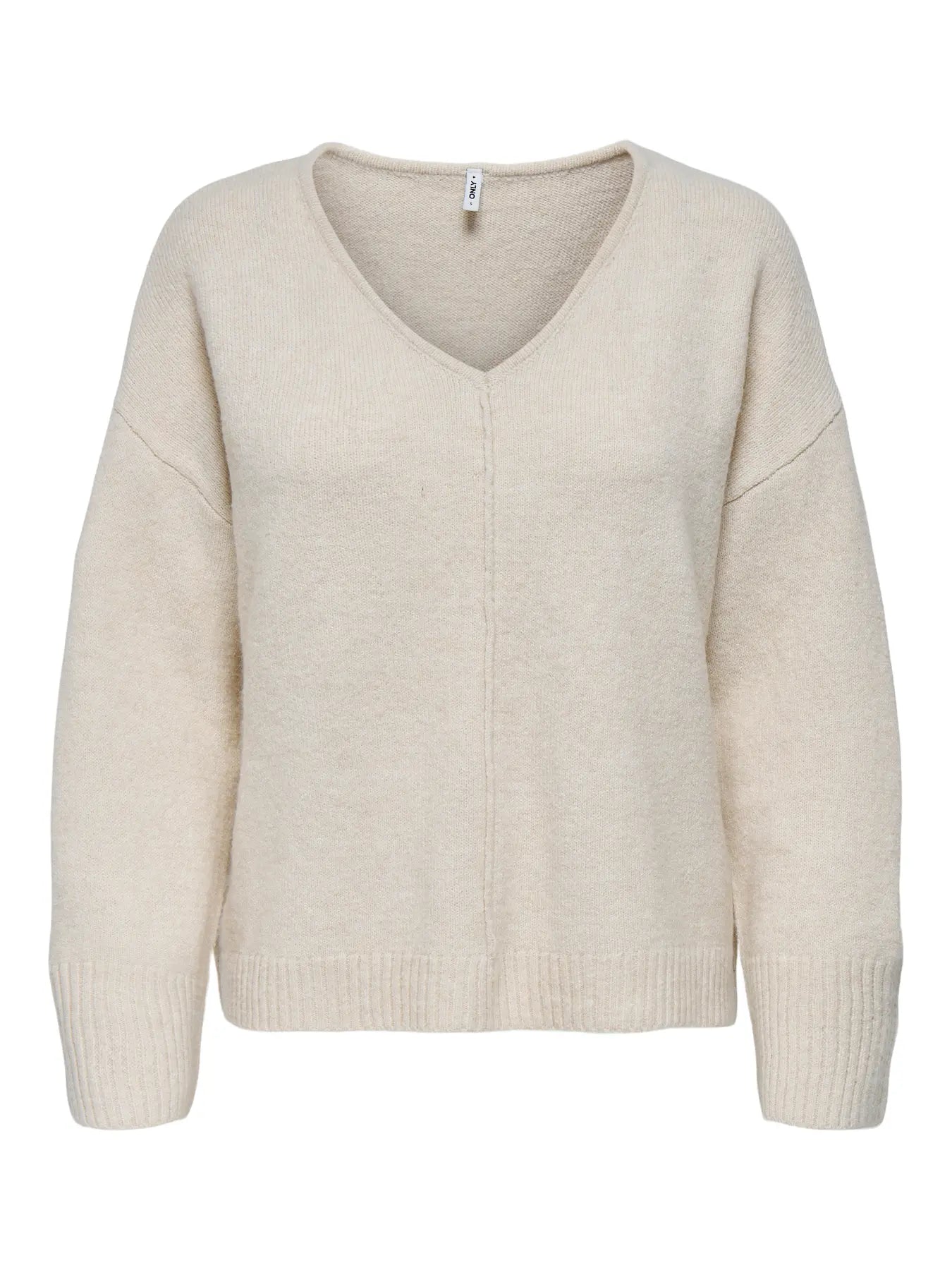 ONLWHITNEY LIFE LS V-NECK KNT PUMICE STONE