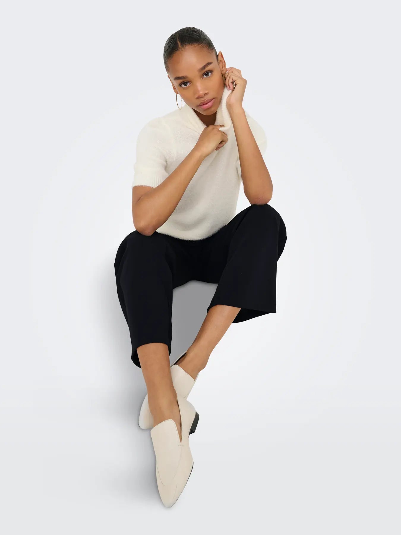 ONLRINA BUTTON PANT Black/Gold button