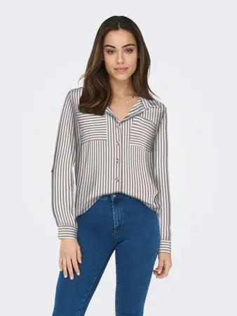 ONLYASMIN SHIRT FALCON/WHITE