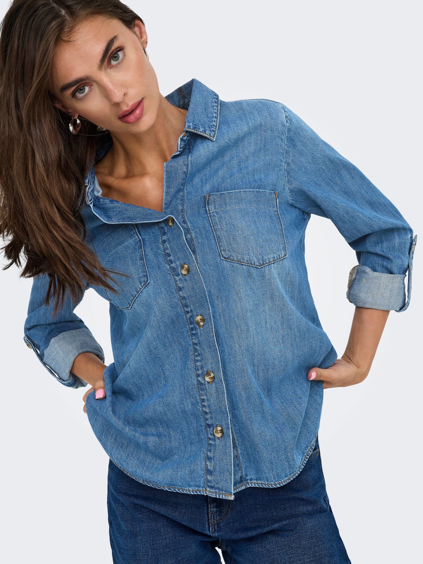 ONLYASMIN DENIM SHIRT Medium Blue