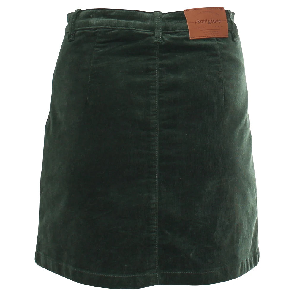 Ora Cord Skirt Forest Green