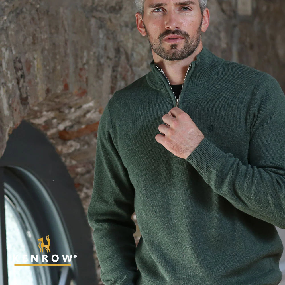 Vince Half Zip Knit Sage Melange