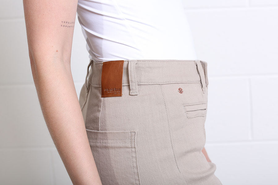 Harriet Pintuck Wide Leg Jean Stone