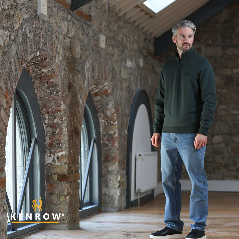 Caleb Half Zip Dark Olive
