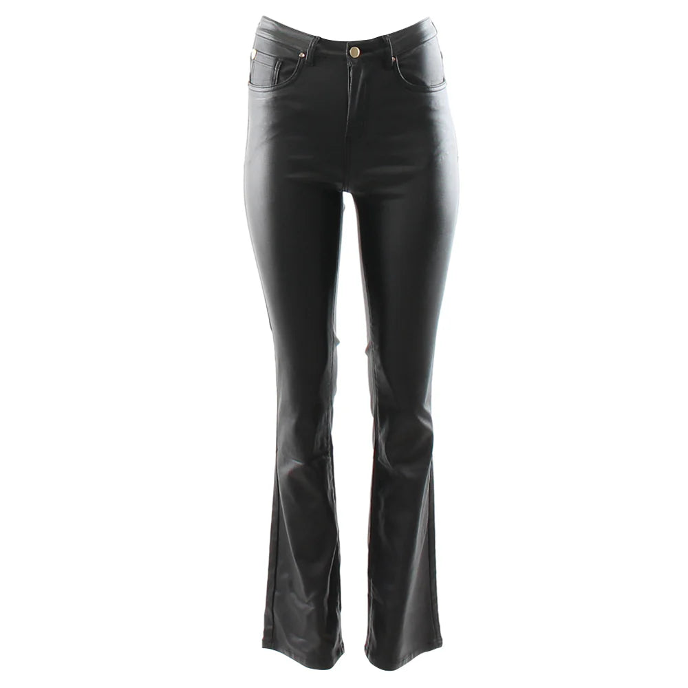 Trudy Bootcut Leatherette Jean Black