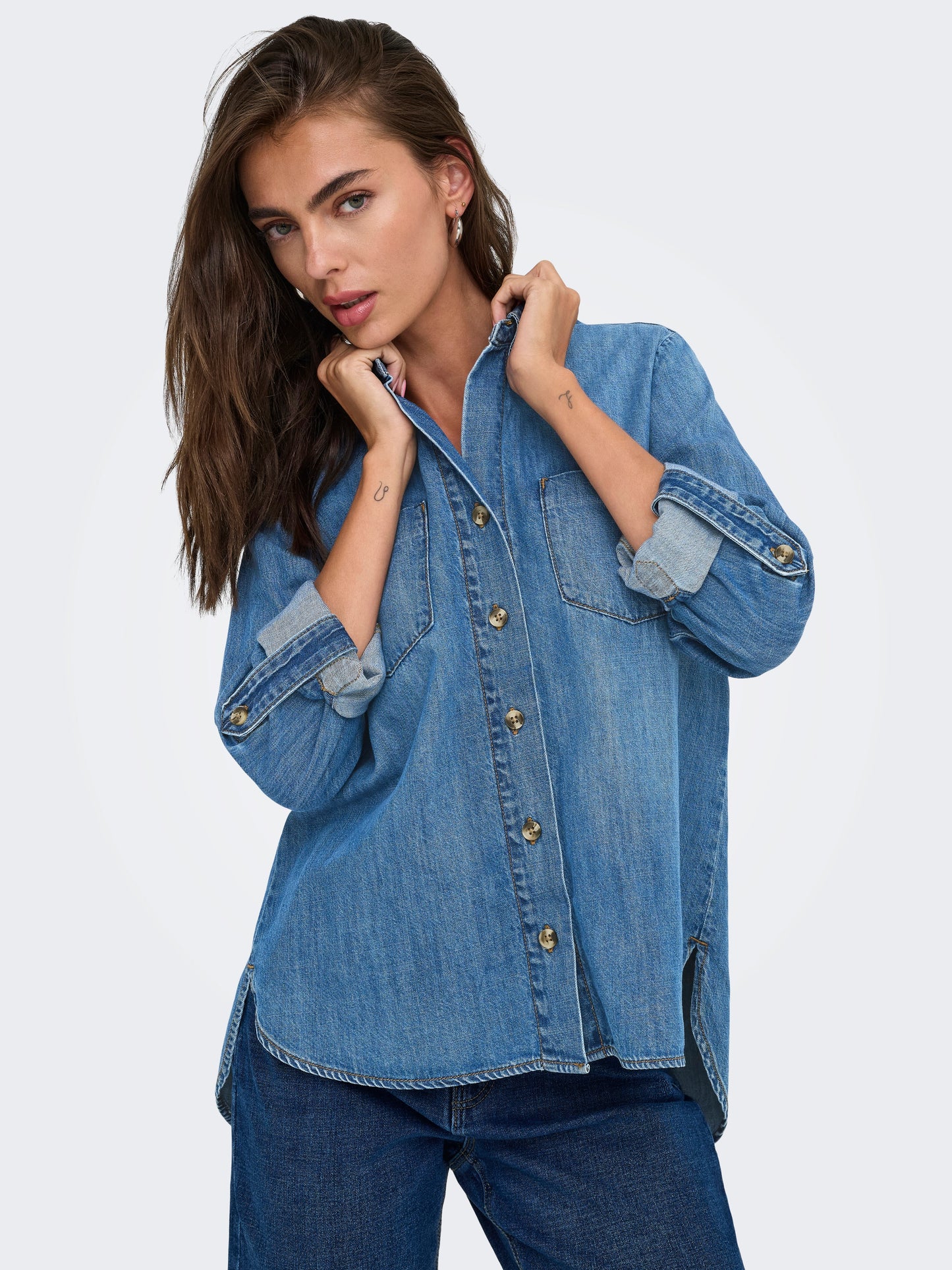 ONLYASMIN DENIM SHIRT Medium Blue
