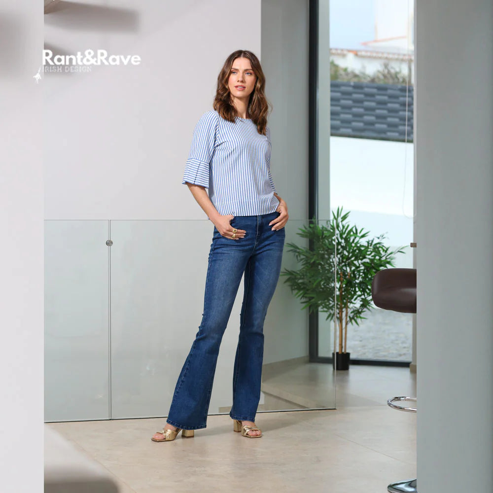 Fiona Flare Jean Retro Blue