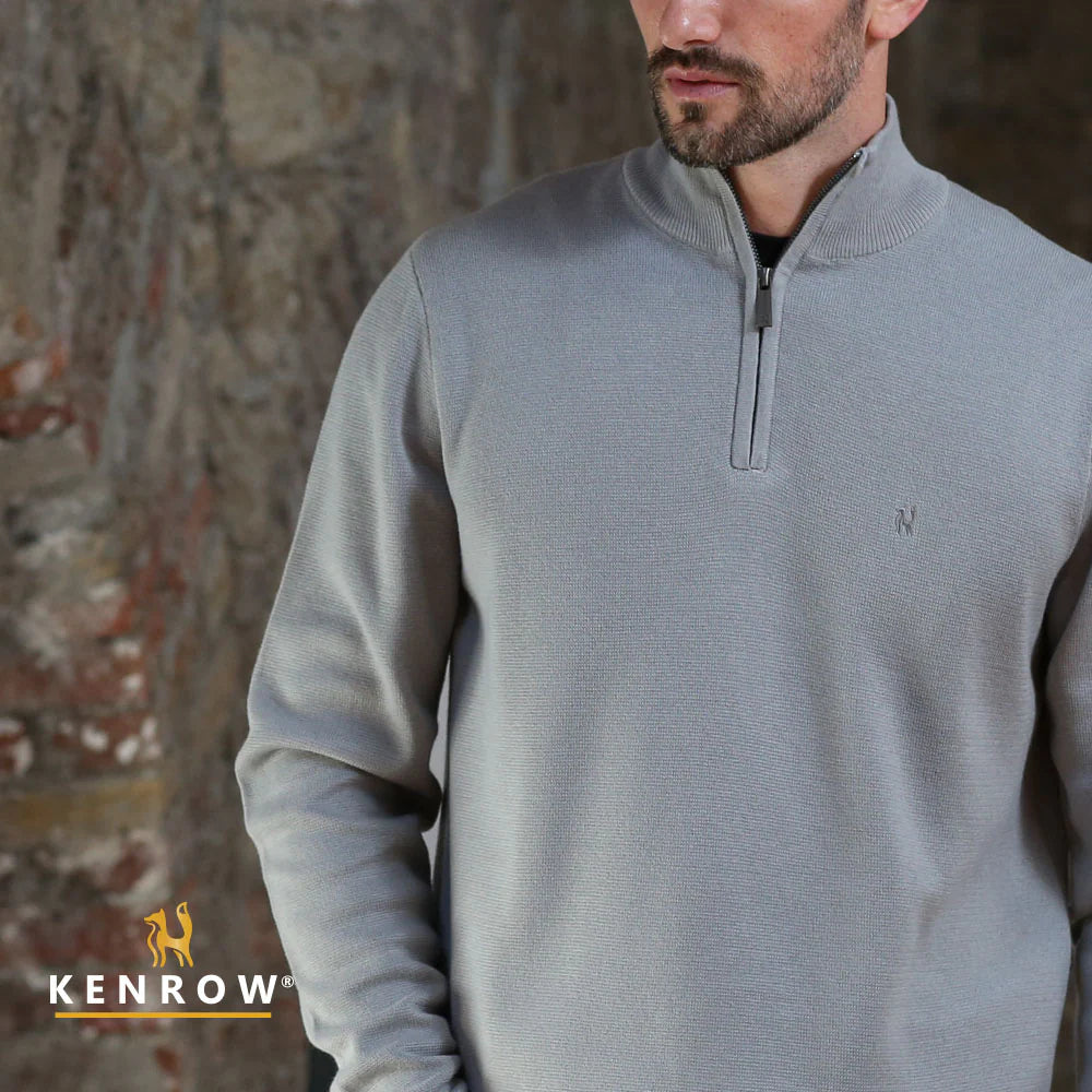 Ultan Half Zip Knit Grey