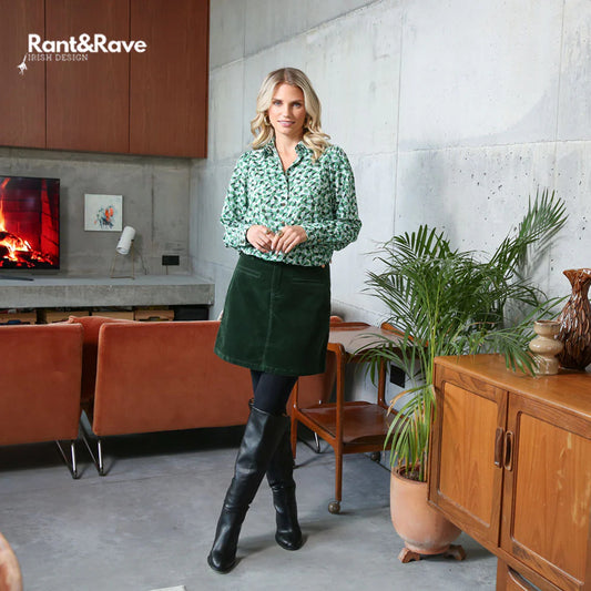 Ora Cord Skirt Forest Green