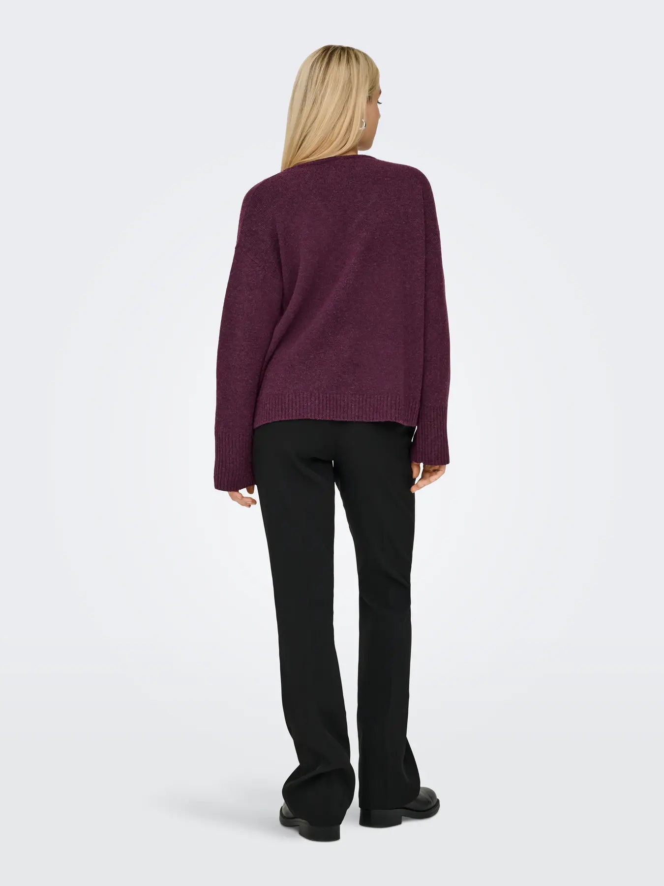 ONLWHITNEY LIFE LS V-NECK KNT MAUVE WINE