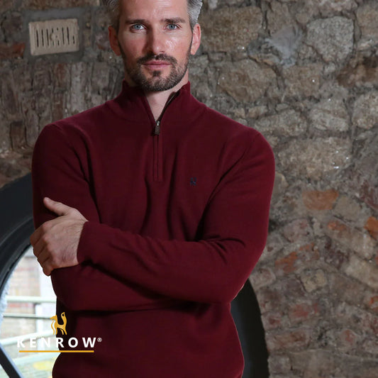 Ultan Half-Zip Knit Ruby