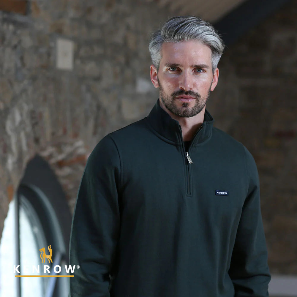 Caleb Half Zip Dark Olive