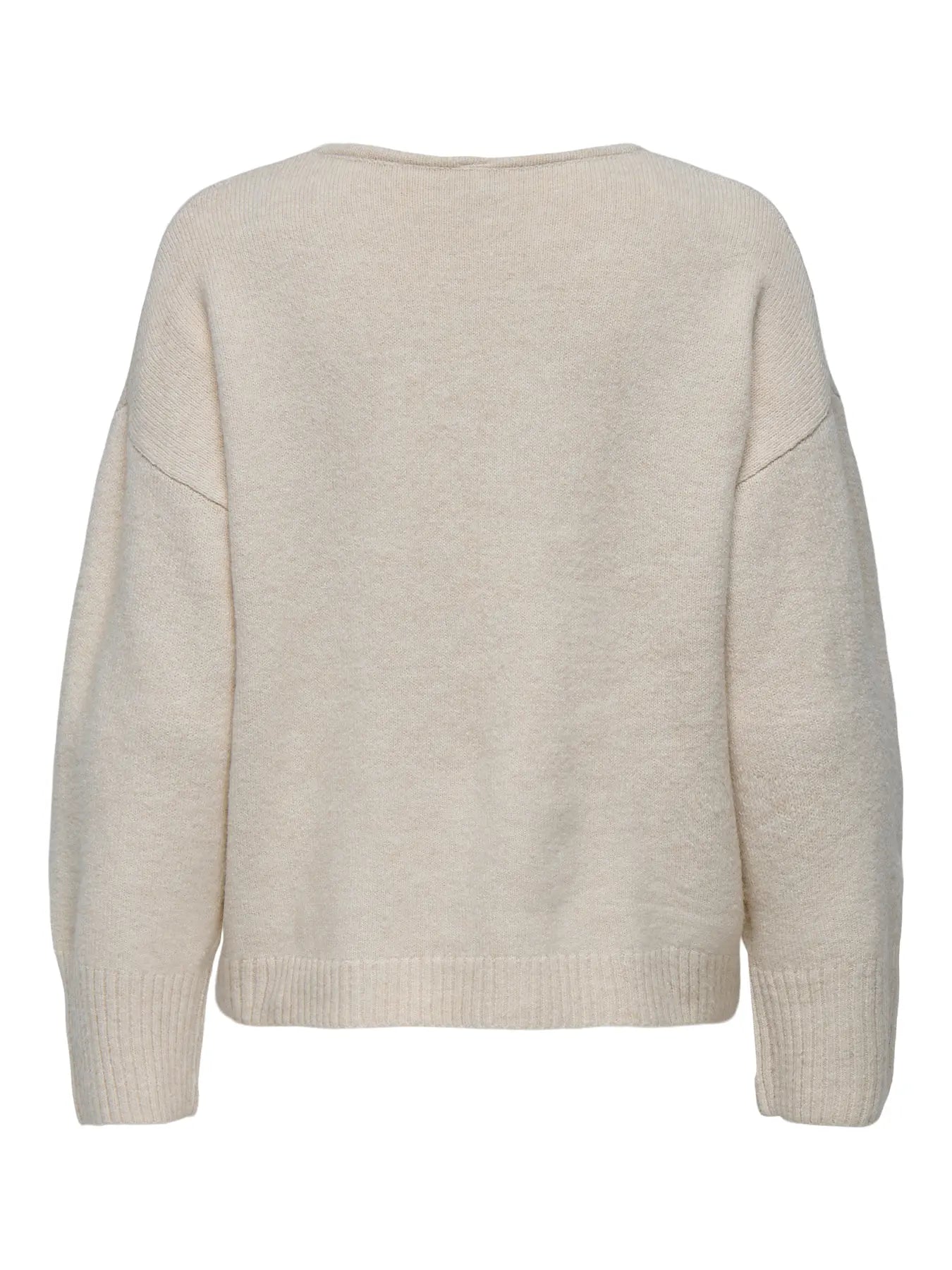 ONLWHITNEY LIFE LS V-NECK KNT PUMICE STONE