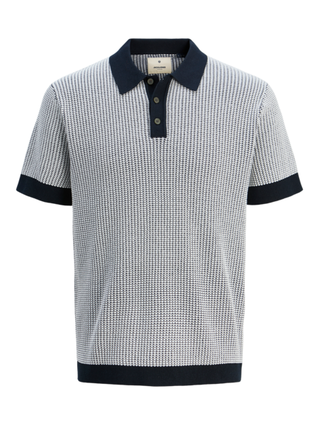 BLUSANDER KNIT POLO SS MARITIME BLUE