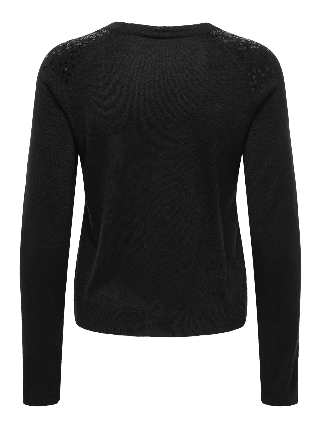 ONLSTARRY LS SEQUIN O-NECK KNT BLK