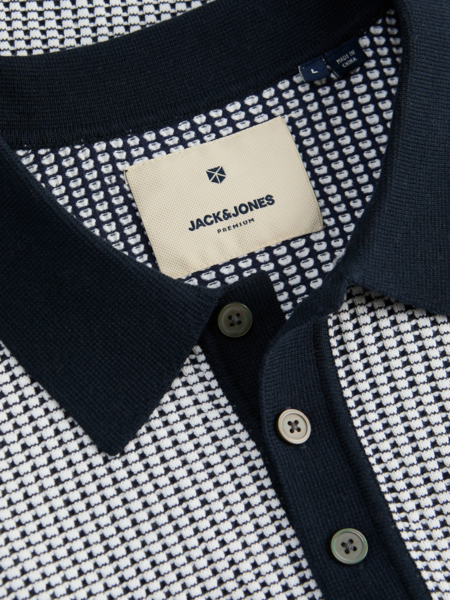 BLUSANDER KNIT POLO SS MARITIME BLUE