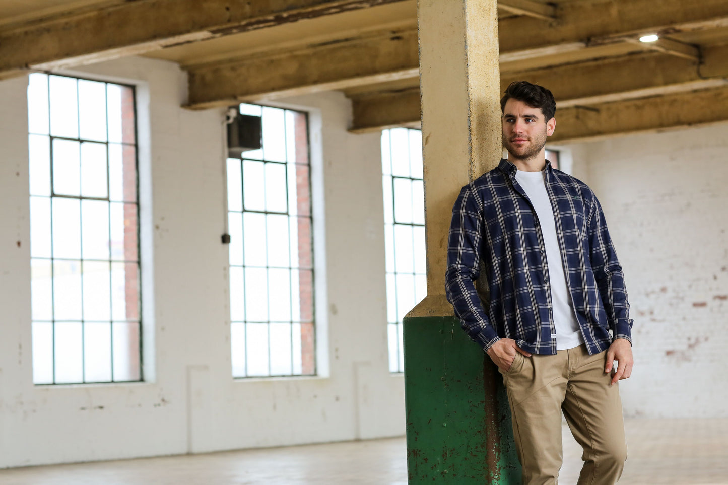 Colm Check Shirt Navy