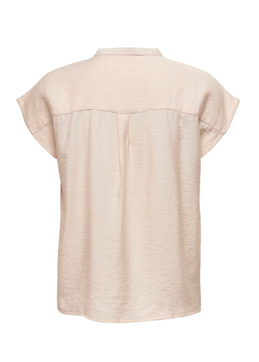 Josey S/S V-Neck Top Ecru
