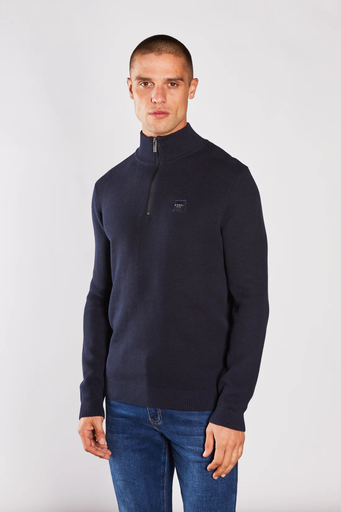 Twain Half Zip  Marl Salute Navy