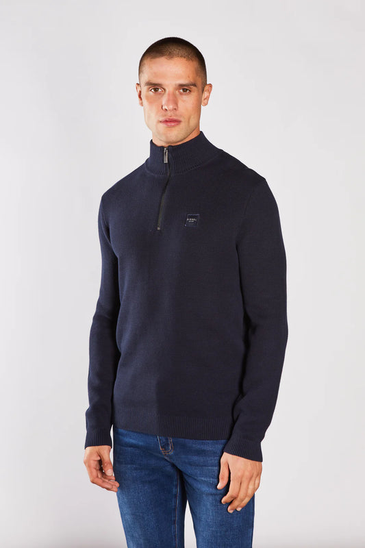 Twain Half Zip  Marl Salute Navy