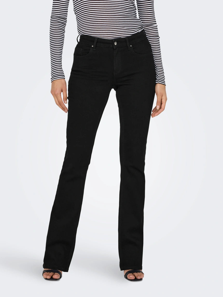 Onlblush Mid Flared - Bootcut Jeans - Black Denim