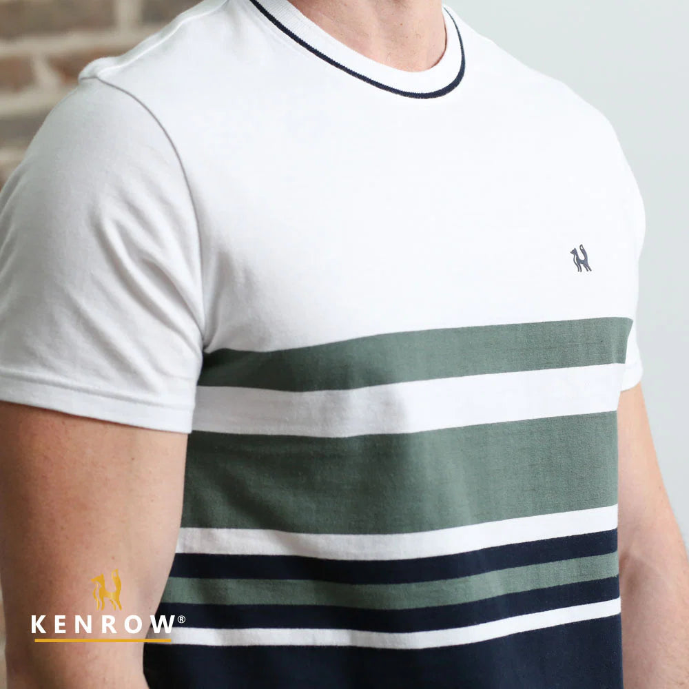 Griffin Striped Tee Khaki