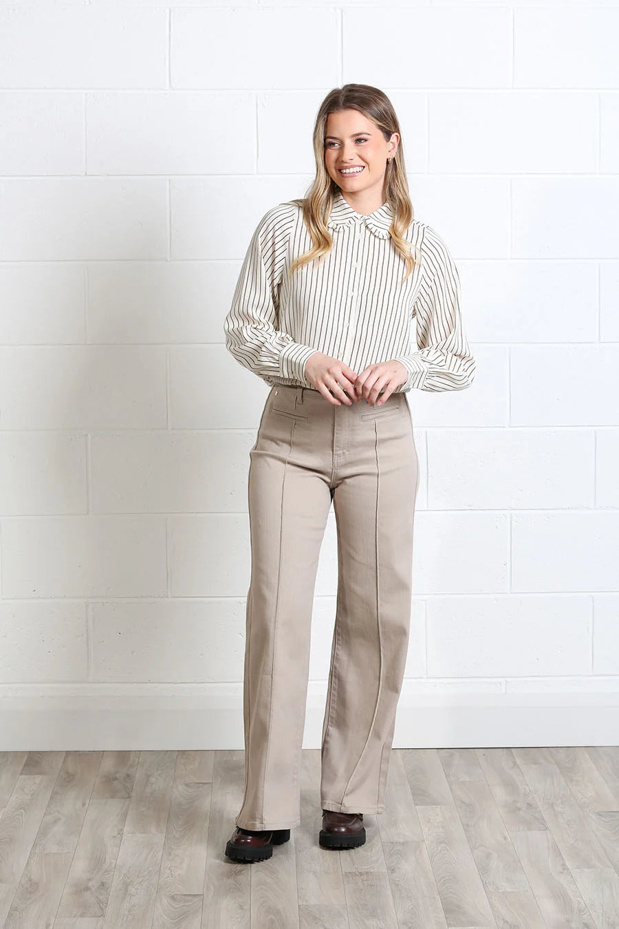 Stella Shirt Brown White