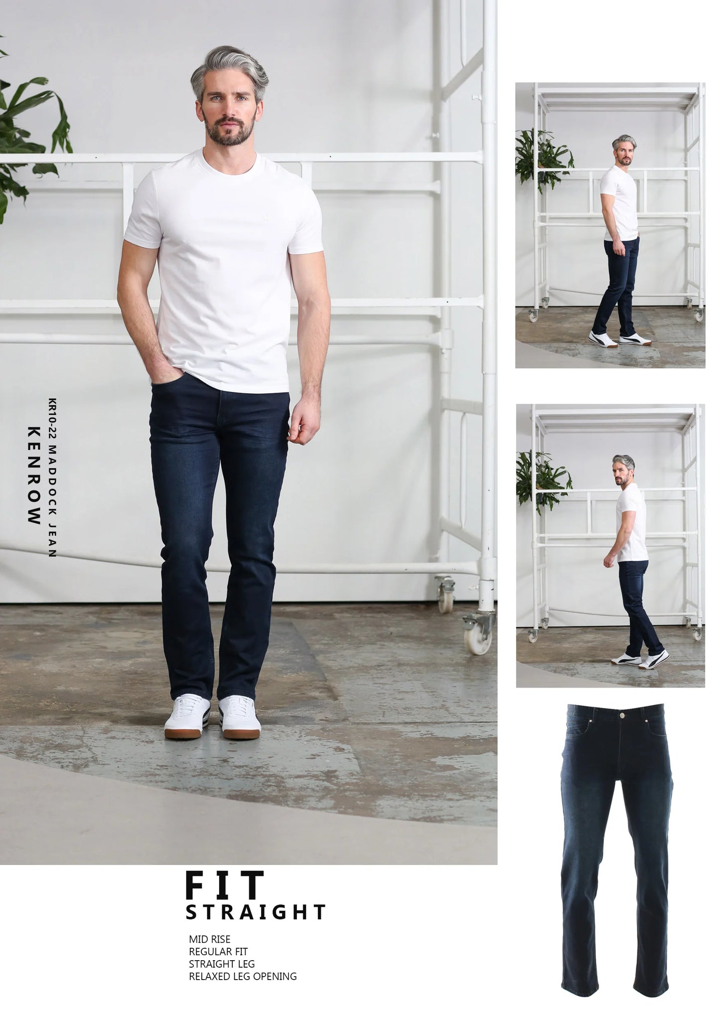 Maddox Straight Jean Inkey Blue