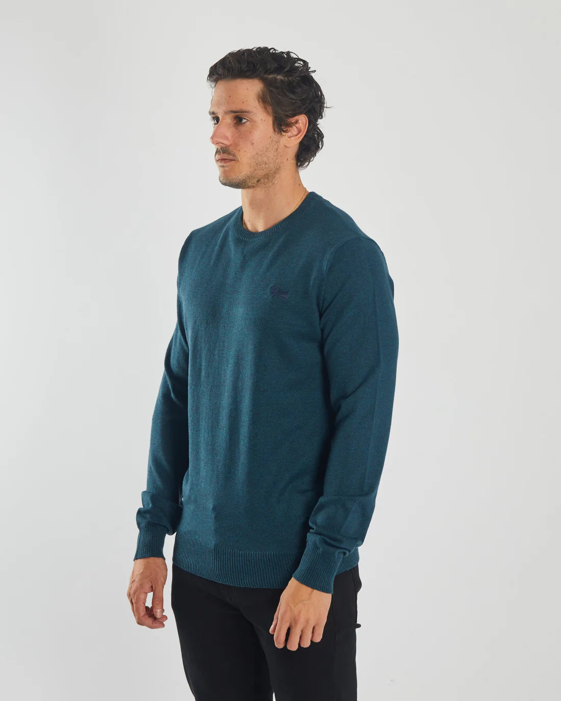 Dylan Round Neck Midnight Teal Marl