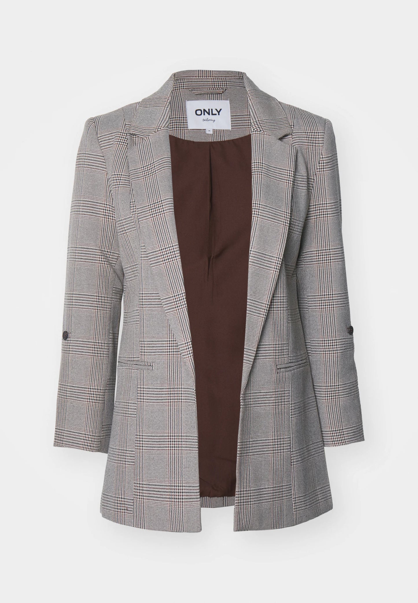 Kayle-Carol 3/4 Check Blazer Birch/ Toasted