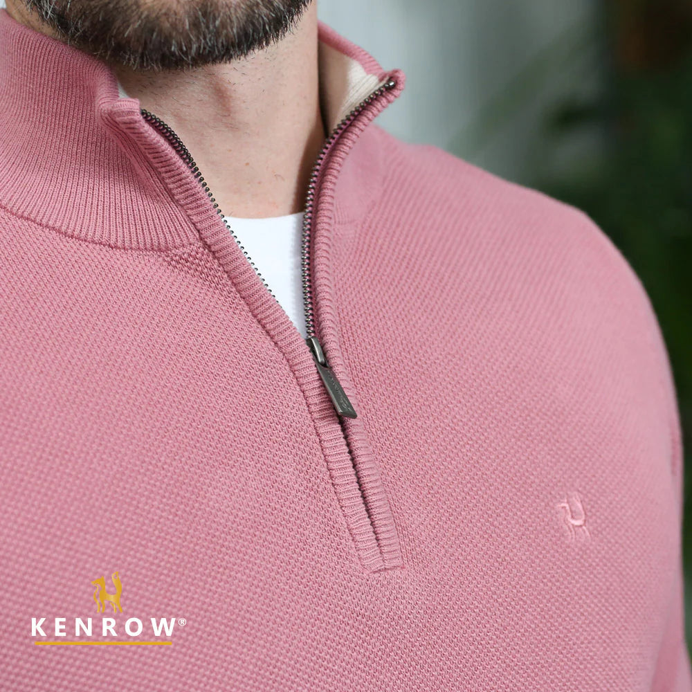 Arlo Knit Half Zip Salmon