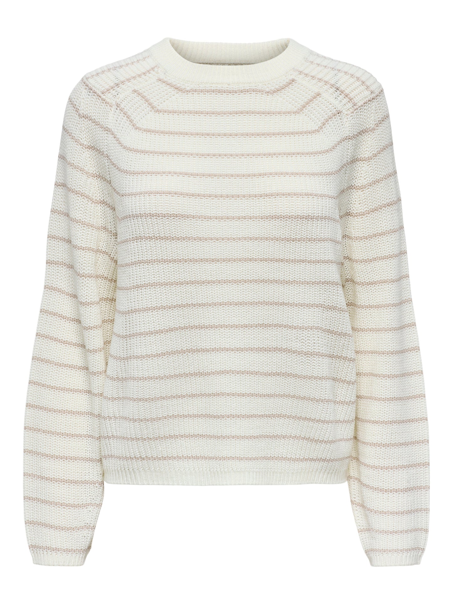 Base L/S O-Neck Pullover Knit Stripe:Pumice Stone