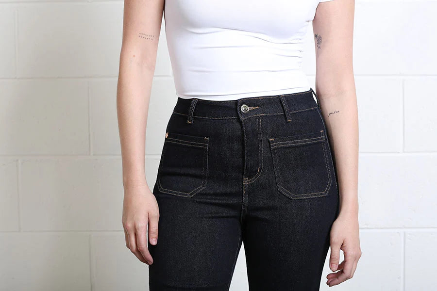 Abigail Wide Leg Jean Raw Wash