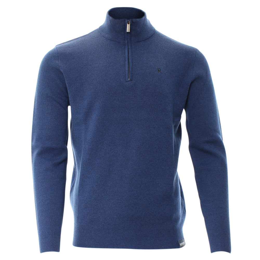 Gerry Half Zip Knit Blue Melange