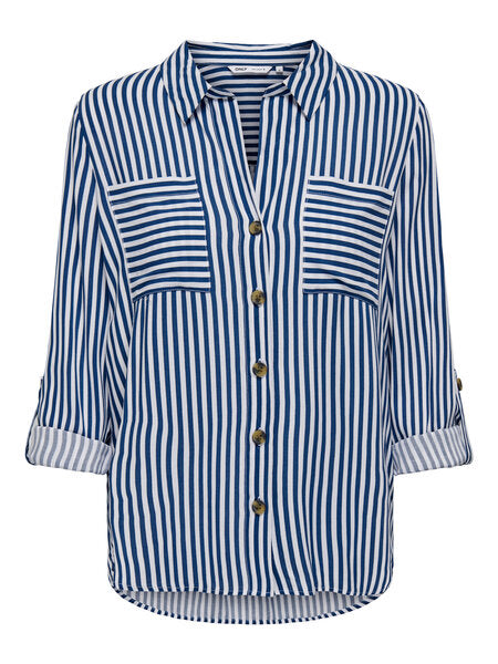 YASMIN SHIRT L/S Peacoat/White