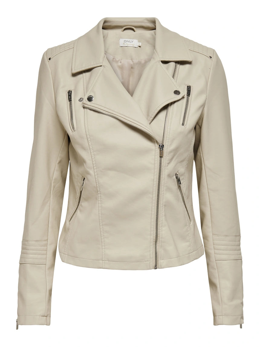 Onlgemma Faux Leather Jacket Silver Lining