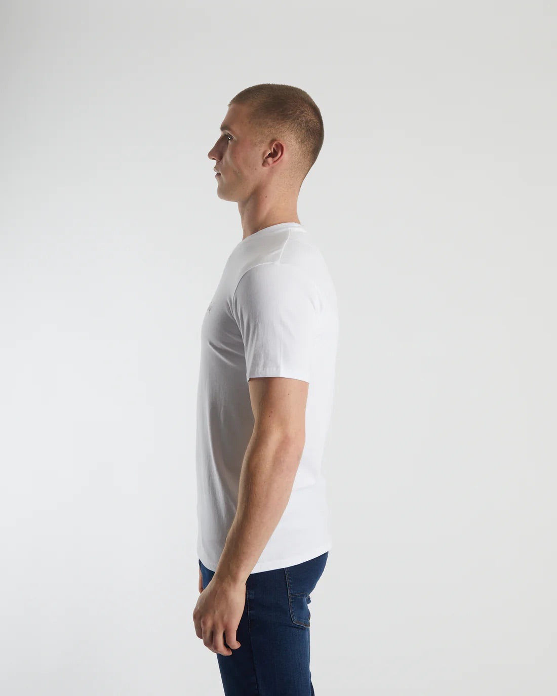 Basic Caden O Neck Tee Optic White