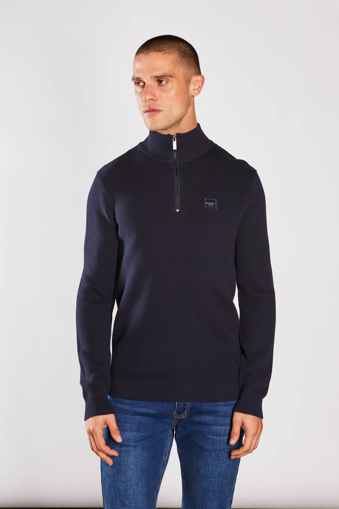 Twain Half Zip  Marl Salute Navy