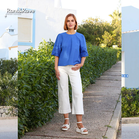 Enid Crop Wide Leg Jean Soft White