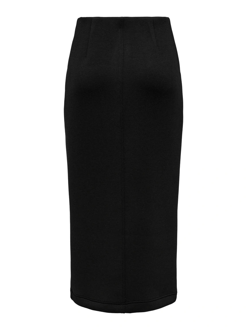 Tanvi HW Long Scuba Skirt Black