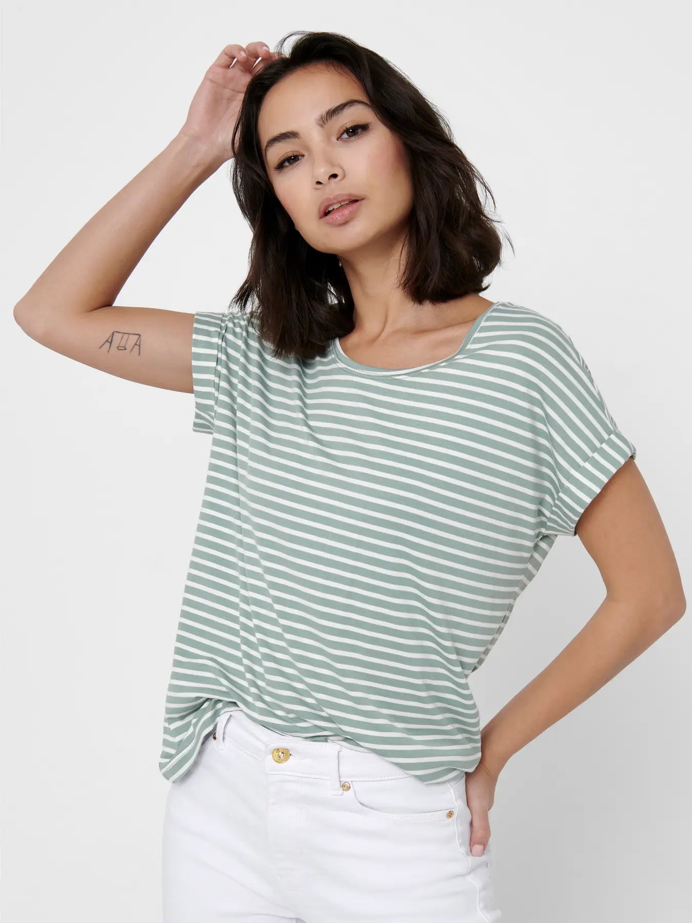 ONLMOSTER STRIPE S/S O-NECK TOP