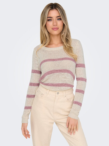 Geena L/S Pullover Eggnog/Lilas