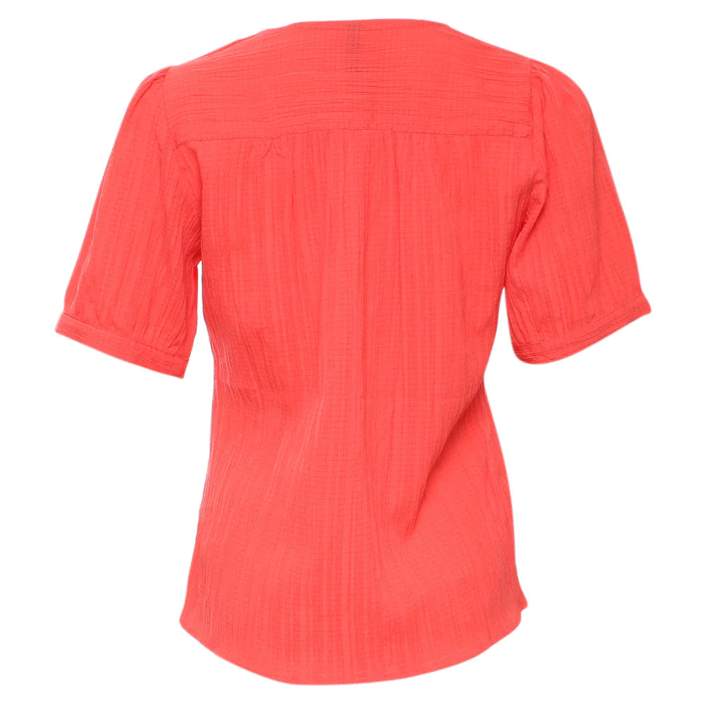 Betsy V Neck Top Coral