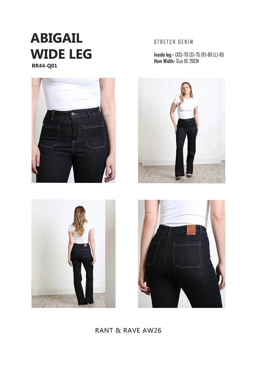 Abigail Wide Leg Jean Raw Wash