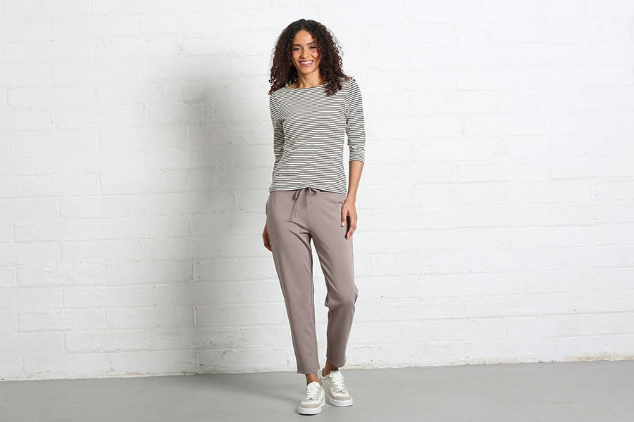 Paloma Stripe Tee Chocolate Brown