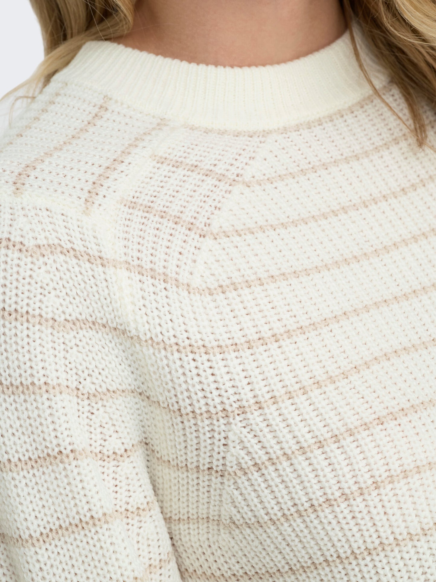 Base L/S O-Neck Pullover Knit Stripe:Pumice Stone