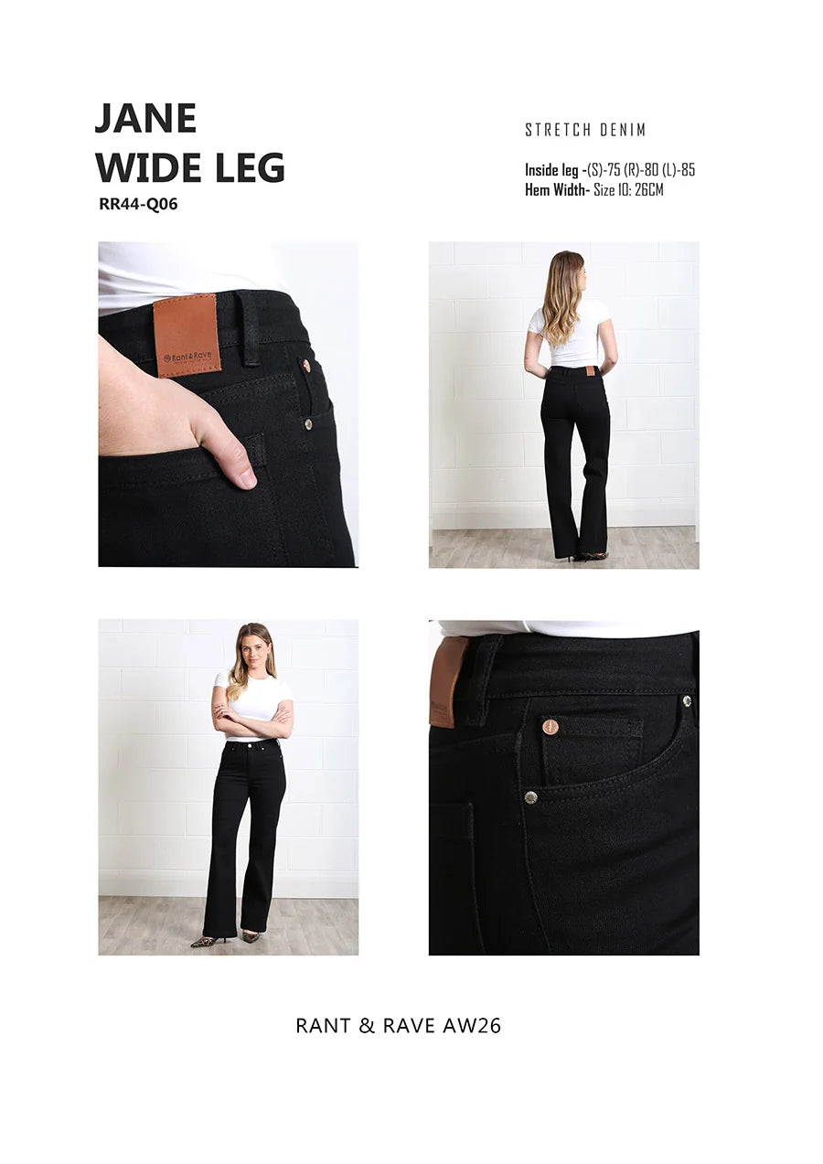 Jane Wide Leg Jean Black